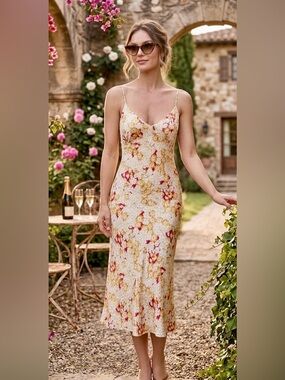 Spiegel Silk Sexy Sassy Slip Lined Spaghetti Strap Dress